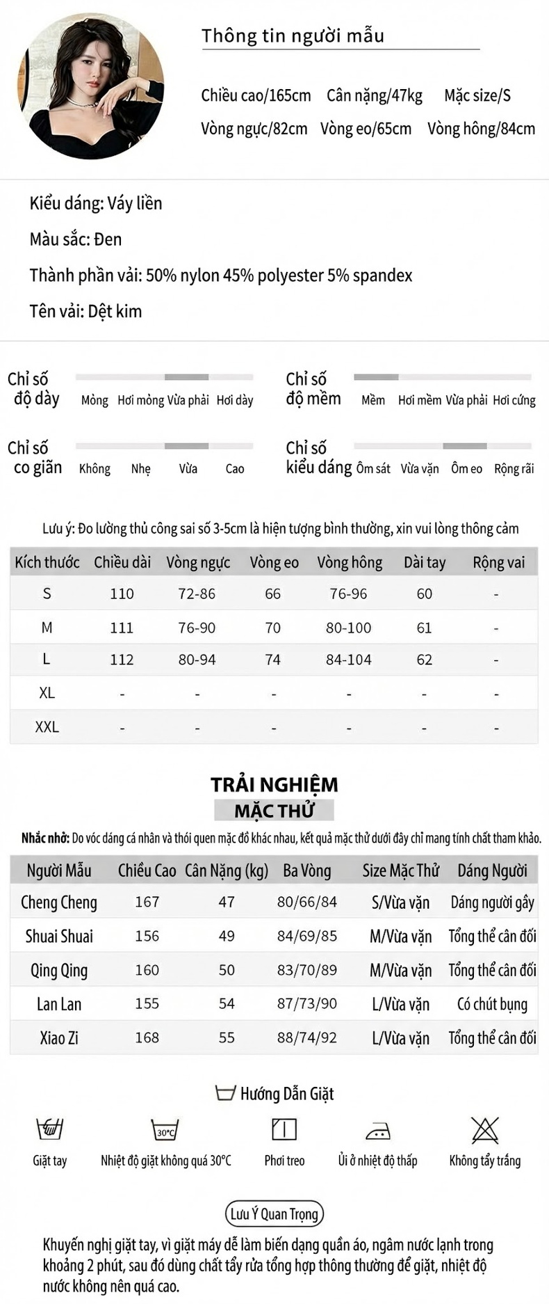 Váy Ôm Body Nữ Cổ chữ V Sexy Tay Dài Xẻ Tà Phong Cách Pháp Màu Đen chi tiết 2