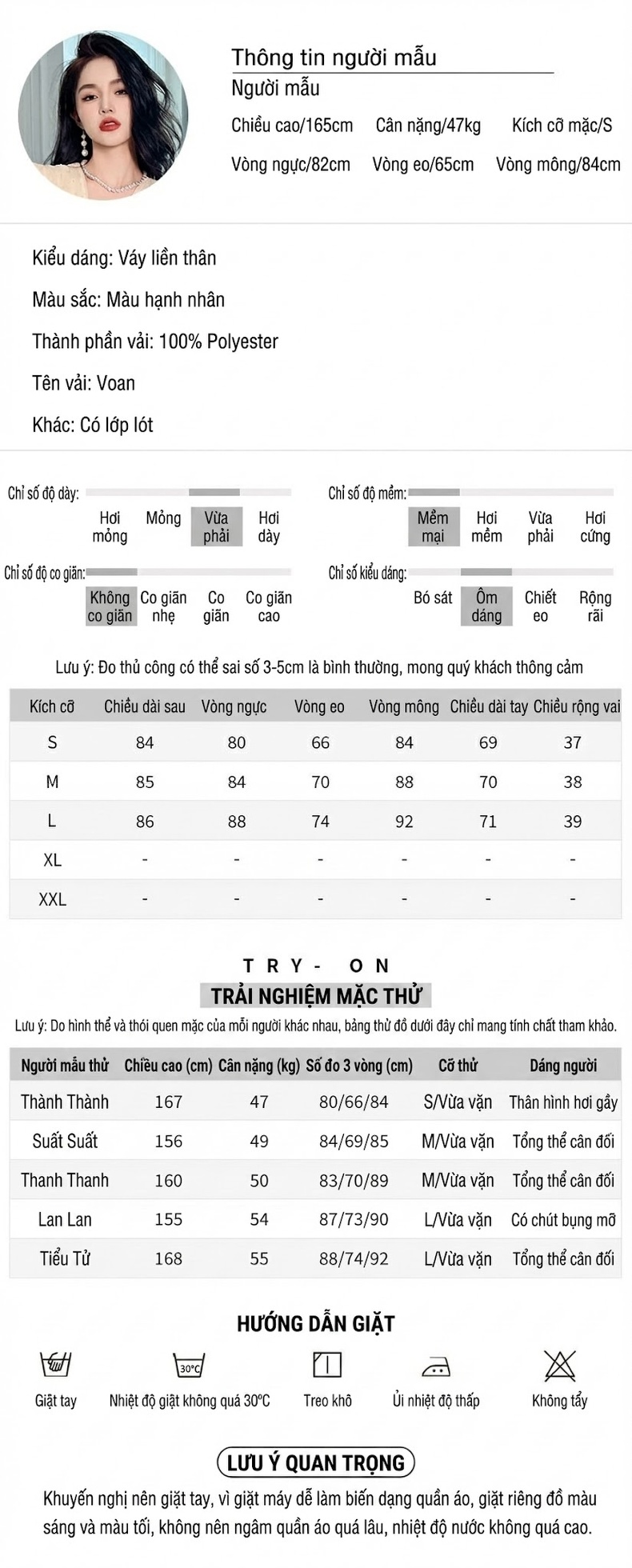 Váy Ôm Body Nữ Cổ chữ V Vải Voan Thiết Kế Nhún Bèo Tôn Dáng Màu Kem chi tiết 2