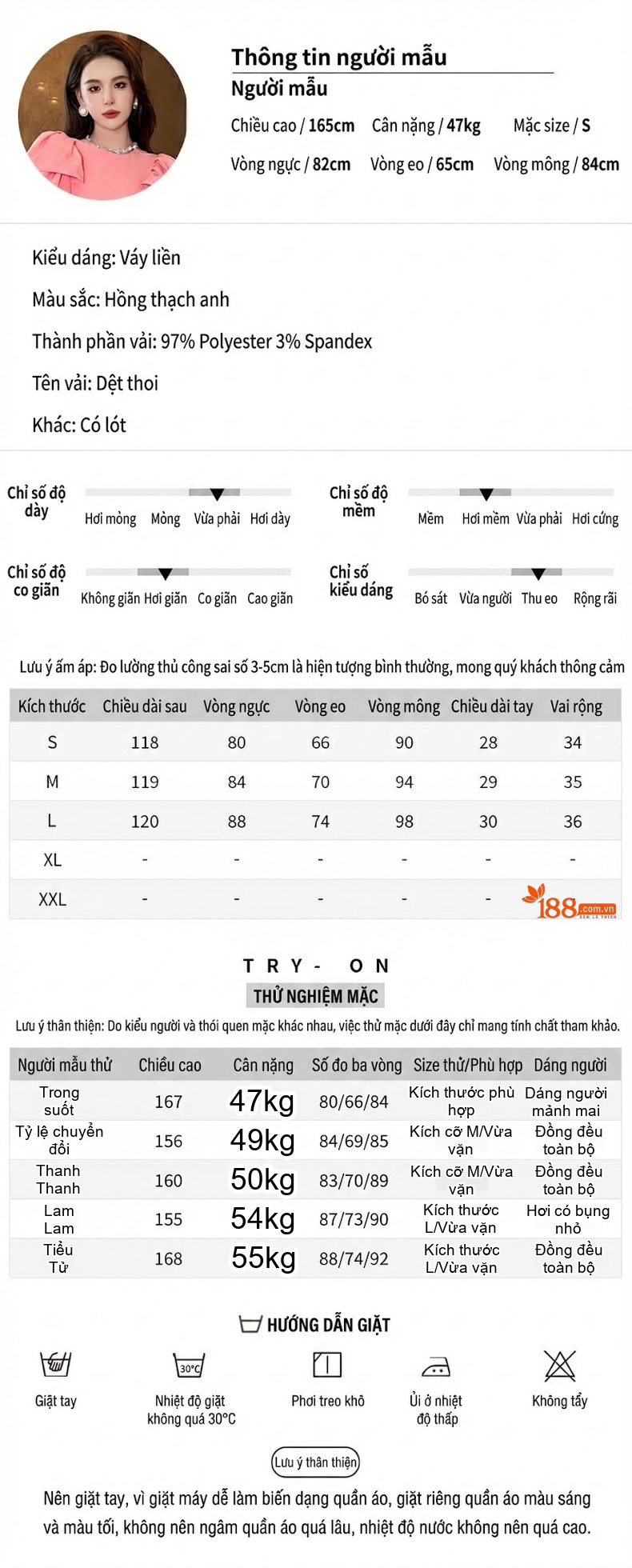 Váy Ôm Body Nữ Cổ Tròn Tay Hoa Loa Kèn Màu Hồng chi tiết 2