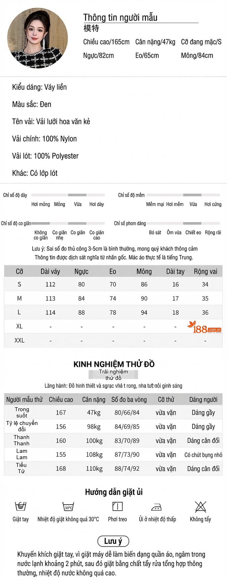Váy Ôm Body Nữ Cổ Tròn Tay Ngắn Họa Tiết Kẻ Ô Trắng Đen chi tiết 2