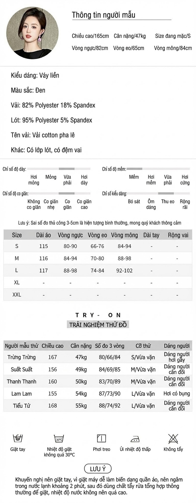 Váy Ôm Body Nữ Cổ Tròn Xẻ Tà Tôn Dáng Màu Đen chi tiết 2