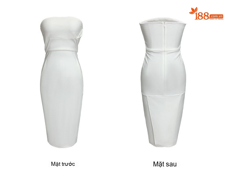 Váy Ôm Body Nữ Dáng Dài Hở Vai Gợi Cảm Màu Đen, Trắng chi tiết 4