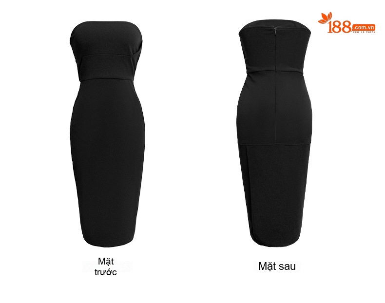 Váy Ôm Body Nữ Dáng Dài Hở Vai Gợi Cảm Màu Đen, Trắng chi tiết 6