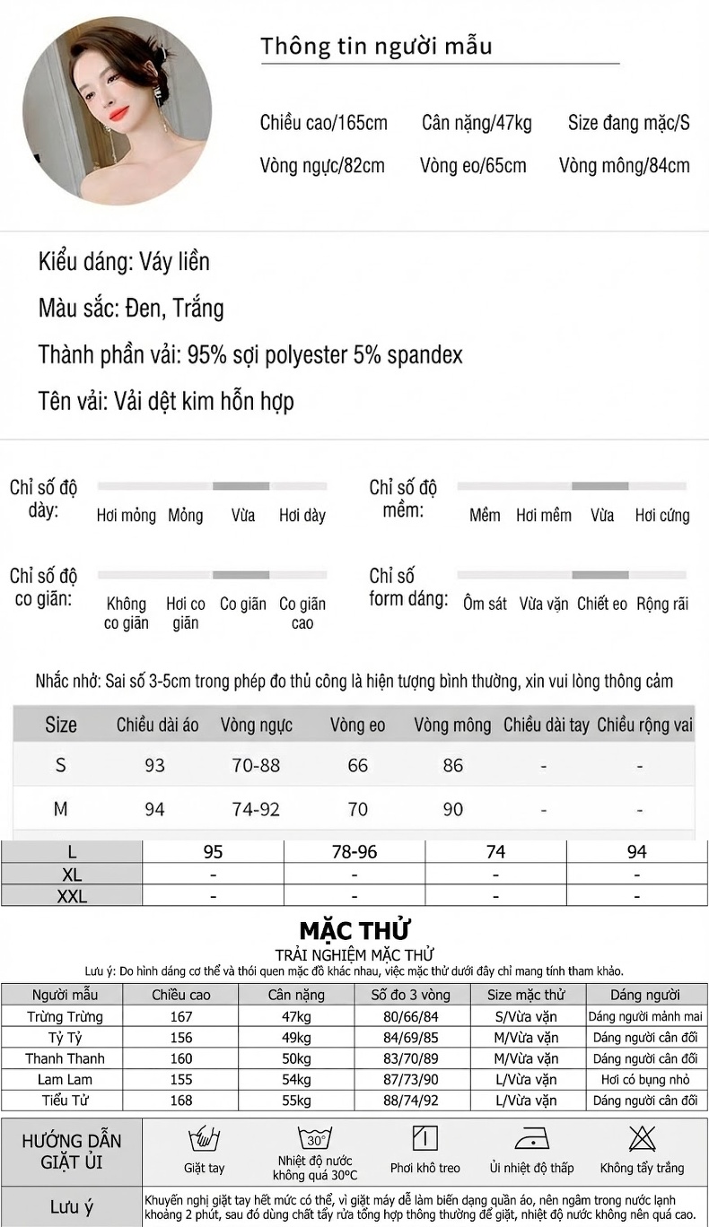 Váy Ôm Body Nữ Dáng Dài Hở Vai Gợi Cảm Màu Đen, Trắng chi tiết 1