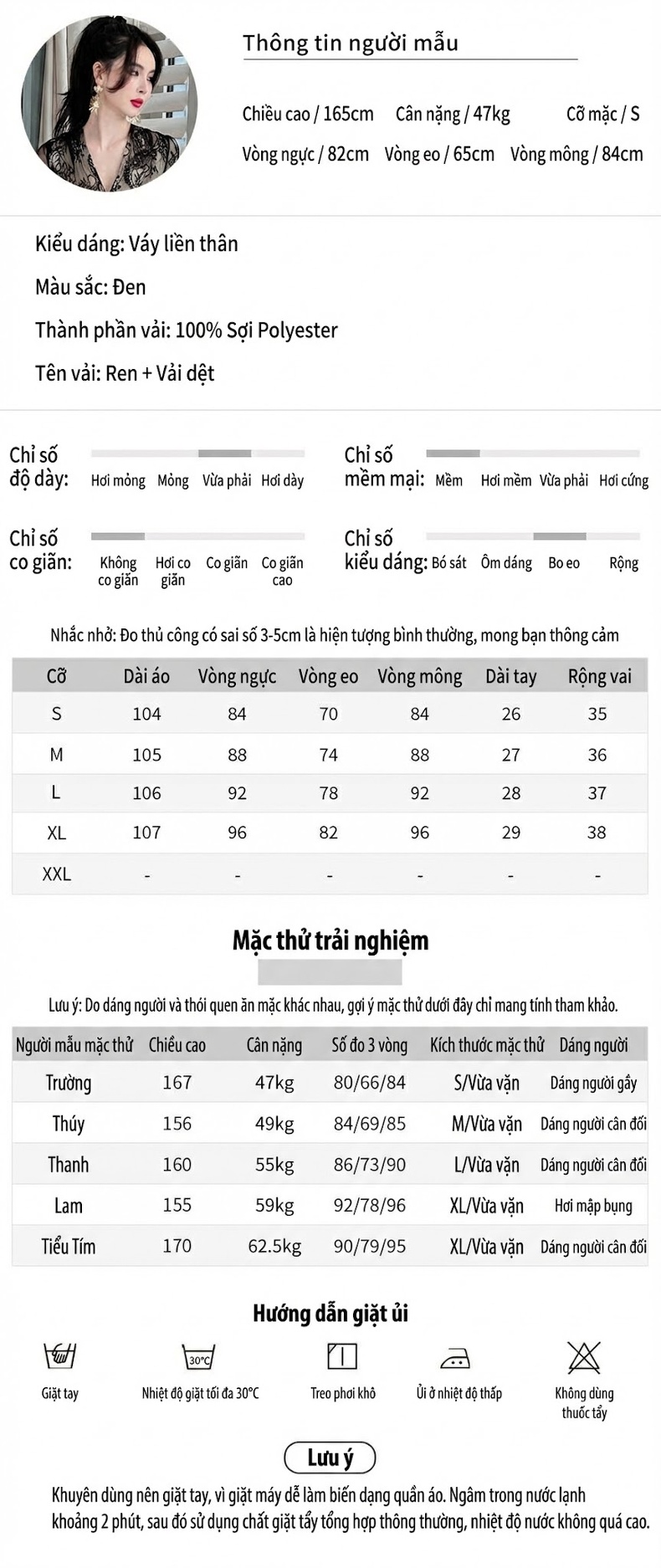 Váy Ôm Body Nữ Ren V Cổ Tay Ngắn Phong Cách Hàn Quốc Màu Đen chi tiết 2