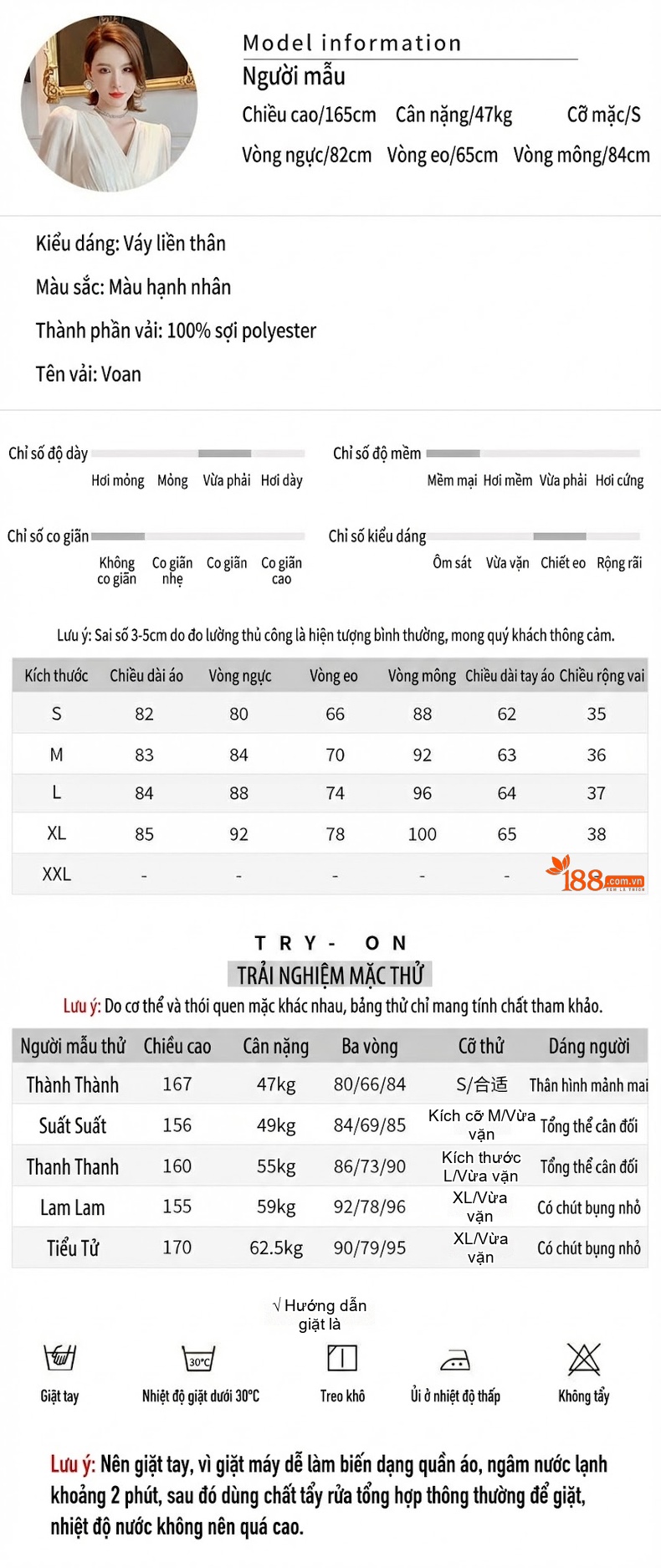 Váy Ôm Body Nữ Tay Dài Cổ Chữ V Thanh Lịch Màu Trắng Kem chi tiết 2