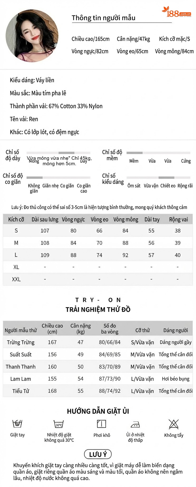 Váy Ôm Body Tay Dài Ren Thiết Kế Pháp Tôn Dáng Màu Tím chi tiết 2
