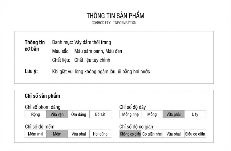 Váy Sơ Mi Nữ Ôm Eo Tôn Dáng Thanh Lịch Màu Đen, Kem chi tiết 4