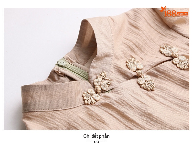 Váy Sườn Xám Cách Tân Nữ Cổ Điển Phong Cách Trung Quốc Thanh Lịch Màu Xám, Xanh, Tím chi tiết 34