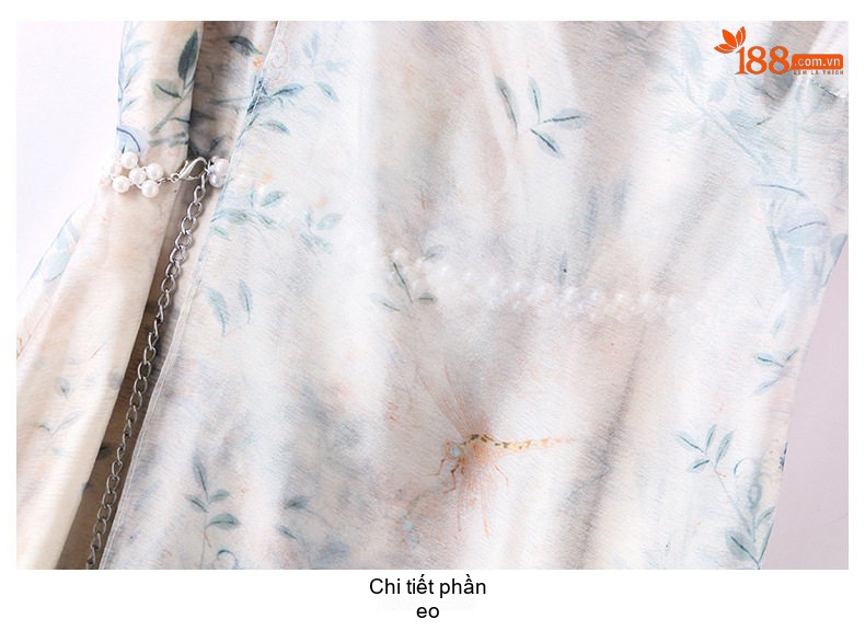 Váy Sườn Xám Nữ Trung Niên Phong Cách Tân Quốc Dân Tay Ngắn Họa Tiết Thanh Lịch chi tiết 30