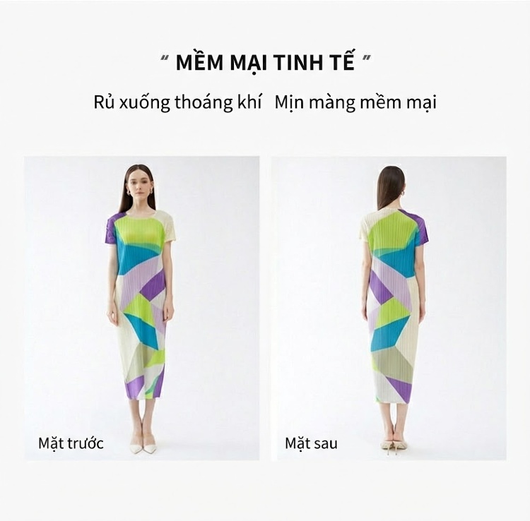 Váy Suông Nữ Tay Ngắn Họa Tiết Kẻ Ô Thiết Kế dáng chữ A Màu Trắng, Xanh Lá, Tím, Xanh Dương... chi tiết 3