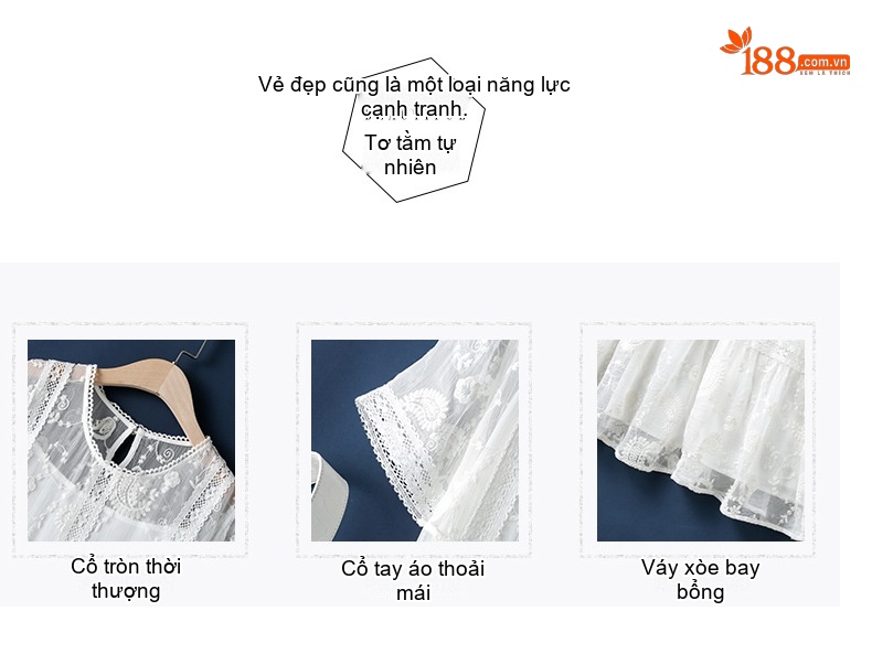 Váy Suông Thêu Hoa Nữ Lụa Tằm Màu Trắng, Đỏ, Đen, Xanh... chi tiết 24