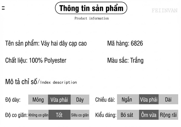 Váy Tiểu Thư Nữ Dáng Xòe Cổ chữ Vuông Hai Dây Thắt Eo Màu Trắng chi tiết 4