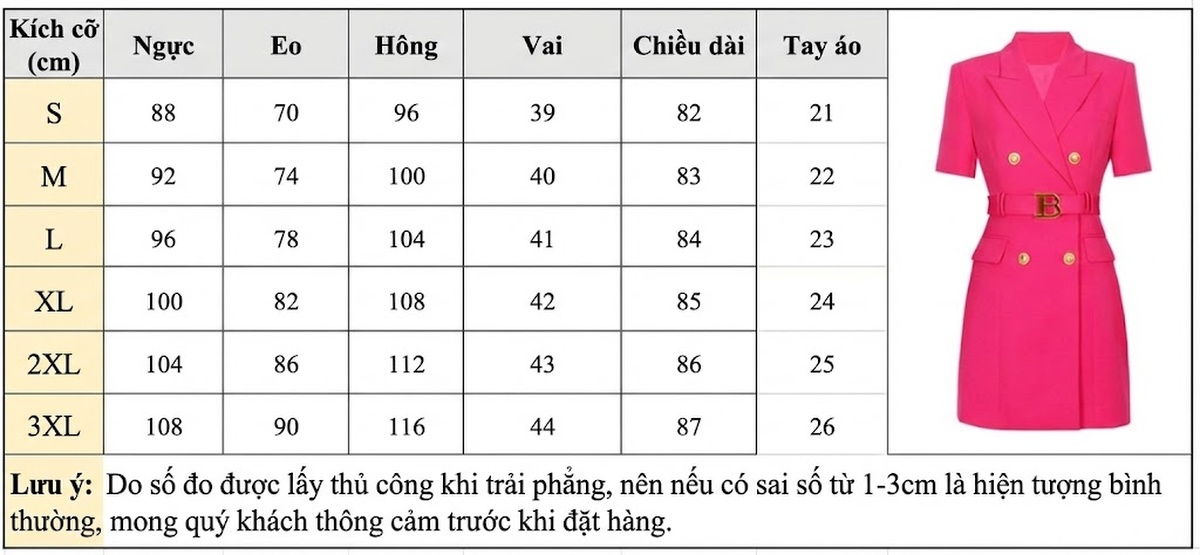 Váy Vest Nữ Tay Ngắn Chiết Eo Phong Cách OL Màu Hồng chi tiết 1