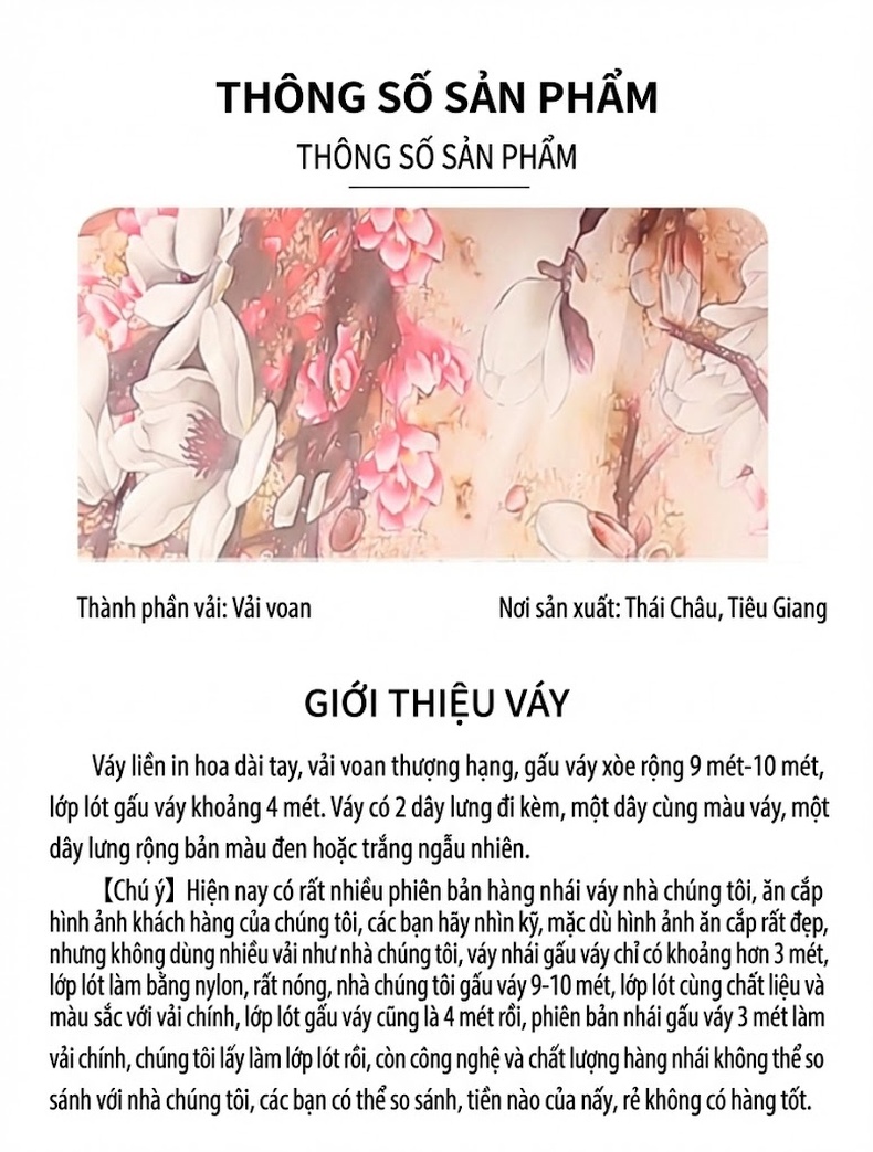Váy Voan Dáng Dài Tay Dài Họa Tiết Hoa Đi Biển Mùa Hè Màu Đỏ, Xanh, Tím, Vàng... chi tiết 4