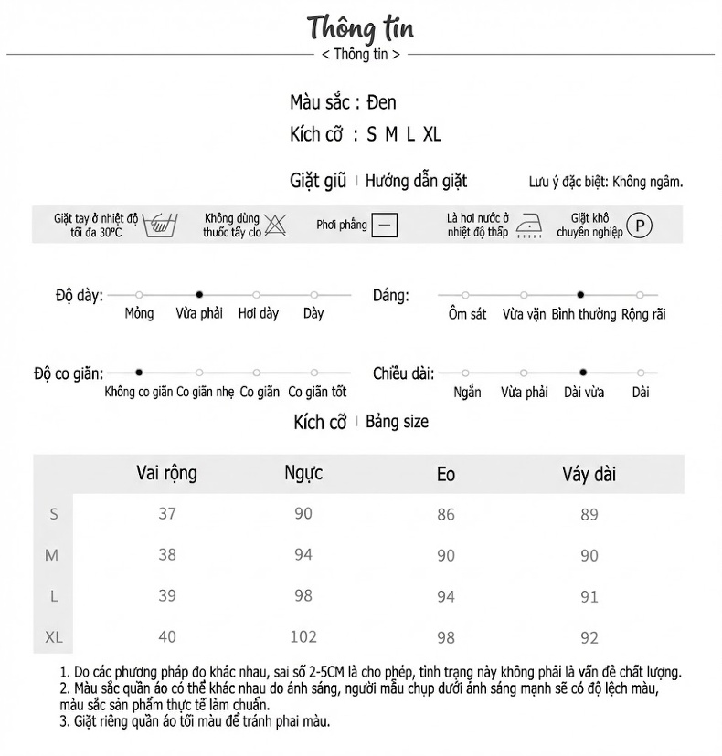 Váy Yếm Nữ Mùa Đông Dáng Ôm Vải Tuýt Cao Cấp Màu Đen chi tiết 2
