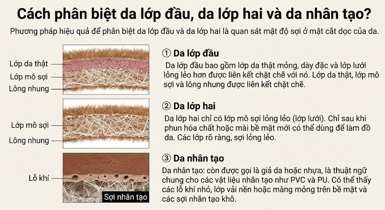 Ví Cầm Tay Da Bò Thủ Công Khóa Kéo Đựng Điện Thoại, Thẻ, Hộ Chiếu Màu Nâu, Đỏ, Xanh Dương, Xanh Lá chi tiết 2