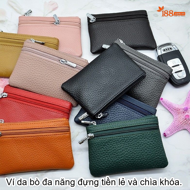 Ví Cầm Tay Dài Da Thật Khắc Chữ Cổ Điển Phong Cách Âu Mỹ chi tiết 16