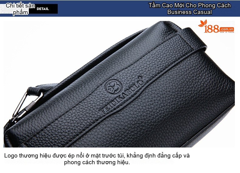 Ví Cầm Tay Nam Da Bò Công Sở, Đựng Tiền, Điện Thoại, Dung Tích Lớn Màu Đen chi tiết 21