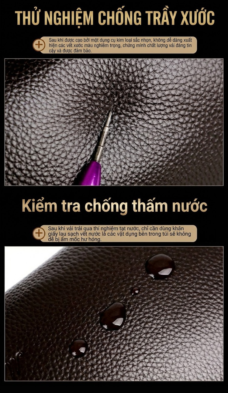 Ví Cầm Tay Nam Da Bò Dung Tích Lớn Phong Cách Doanh Nhân Màu Đen chi tiết 9