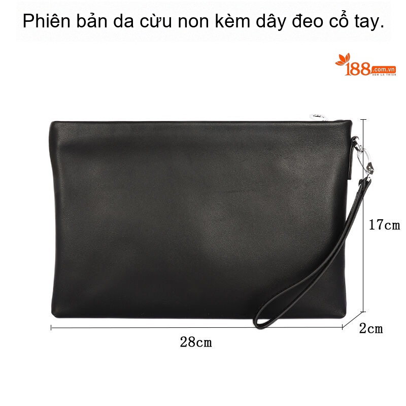 Màu đen da cừu nhỏ với dây đeo cổ tay
