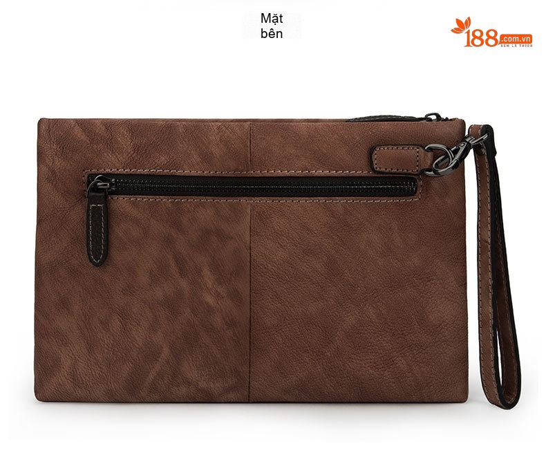 Ví Cầm Tay Nam Da Thật Phong Cách Retro Hàn Quốc, Túi Clutch Da Bò Lớn Màu Nâu, Đen chi tiết 9