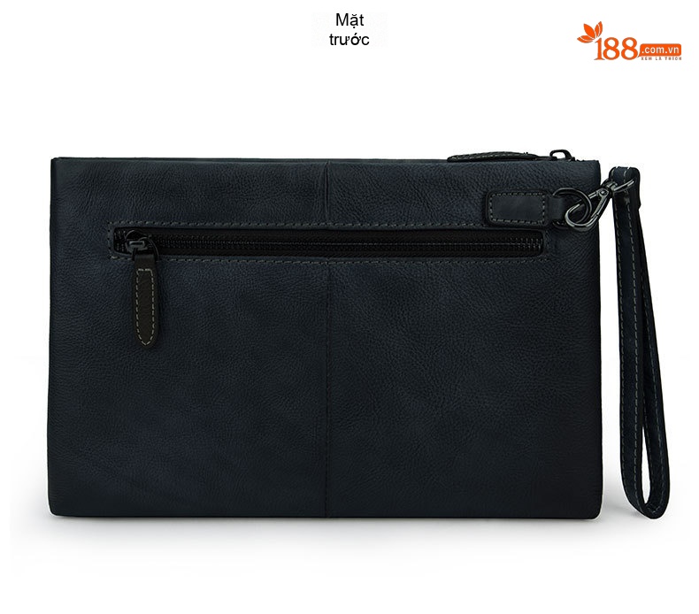 Ví Cầm Tay Nam Da Thật Phong Cách Retro Hàn Quốc, Túi Clutch Da Bò Lớn Màu Nâu, Đen chi tiết 11