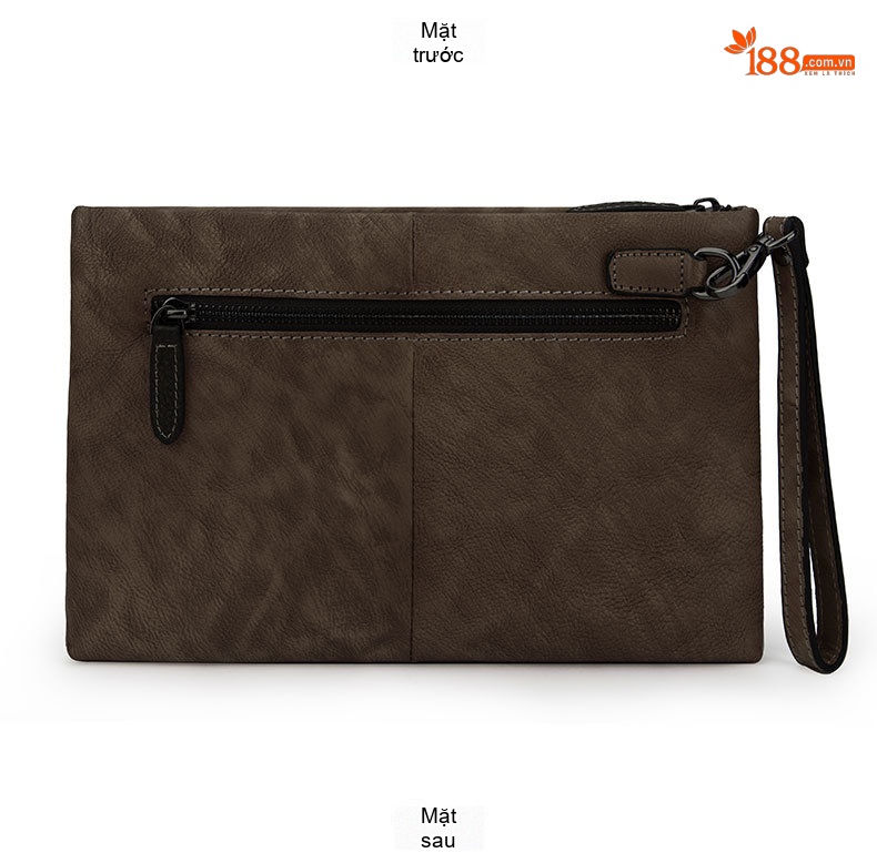 Ví Cầm Tay Nam Da Thật Phong Cách Retro Hàn Quốc, Túi Clutch Da Bò Lớn Màu Nâu, Đen chi tiết 13