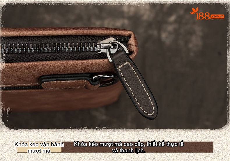 Ví Cầm Tay Nam Da Thật Phong Cách Retro Hàn Quốc, Túi Clutch Da Bò Lớn Màu Nâu, Đen chi tiết 16