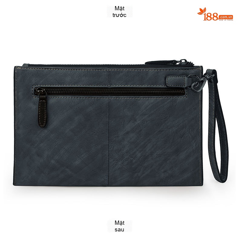 Ví Cầm Tay Nam Da Thật Phong Cách Retro Túi Đựng Tài Liệu Clutch Da Nam Màu Nâu, Xanh Đen chi tiết 14
