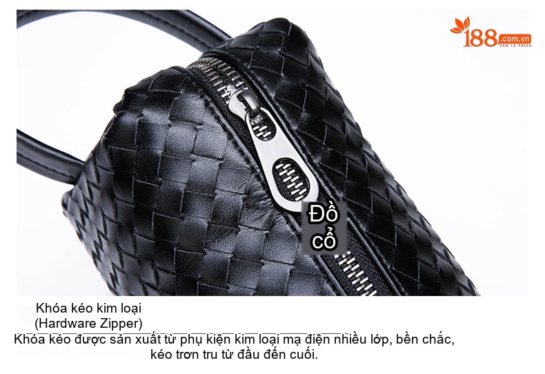 Ví Cầm Tay Nam Da Thật Thời Trang Đan Lưới Màu Đen chi tiết 24