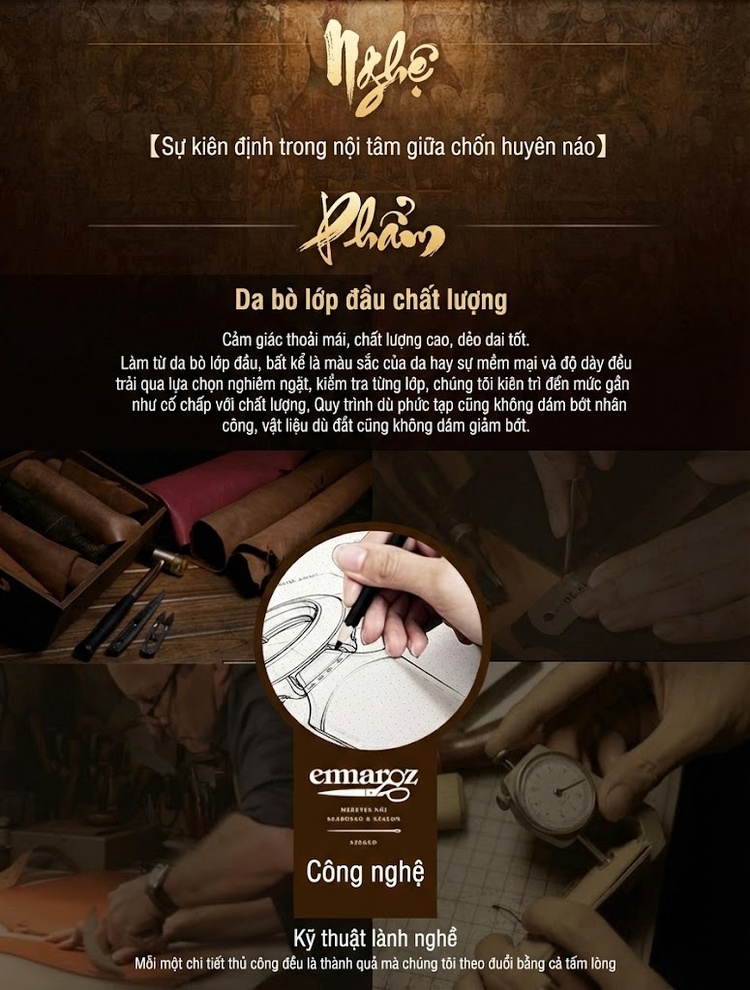 Ví Da Bò Dáng Dài Nữ Cầm Tay Khóa Kéo Phong Cách Cổ Điển Màu Nâu chi tiết 1