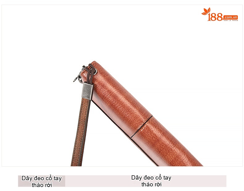 Ví Dài Nữ Da Bò Cầm Tay Khóa Kéo Đựng Tiền, Điện Thoại Nhiều Ngăn Màu Nâu, Xanh Dương... chi tiết 21