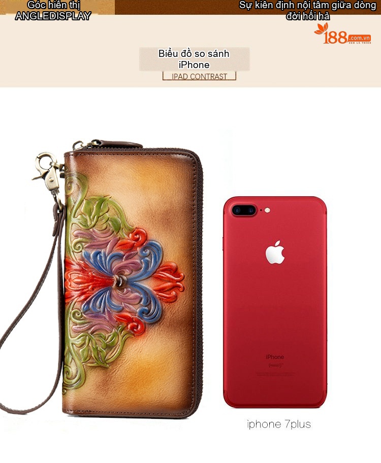 Ví Dài Nữ Da Bò Khóa Kéo Cầm Tay Phong Cách Âu Mỹ chi tiết 11