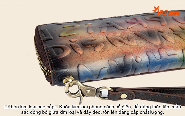 Ví Dài Nữ Da Bò Khóa Kéo Dung Tích Lớn Nhiều Ngăn Màu Đen, Nâu, Cam... chi tiết 20