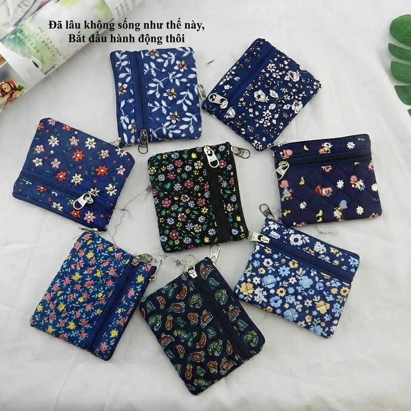 Ví Dài Nữ Da Bò Khóa Kéo Phong Cách Hàn Quốc Cổ Điển Sức Chứa Lớn Màu Nâu Đỏ chi tiết 20