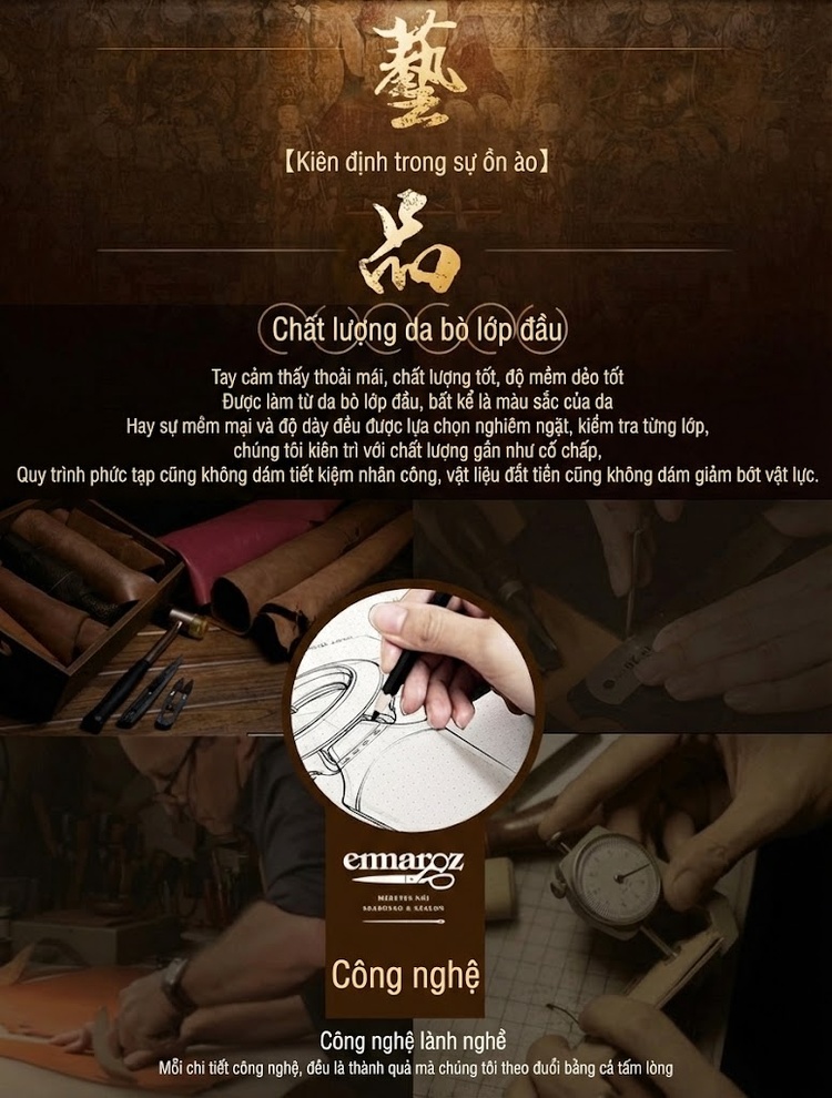 Ví Dài Nữ Da Bò Thủ Công Khóa Kéo Phong Cách Retro Đựng Điện Thoại Màu Nâu, Xanh Dương, Xám, Hồng chi tiết 1