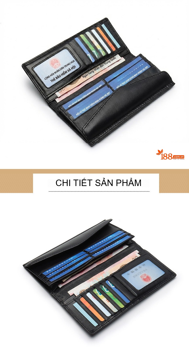 Ví Dài Nữ Da Cừu Dệt Họa Tiết Thời Trang Đựng Thẻ Tiện Dụng Màu Đen, Xanh Navy chi tiết 14