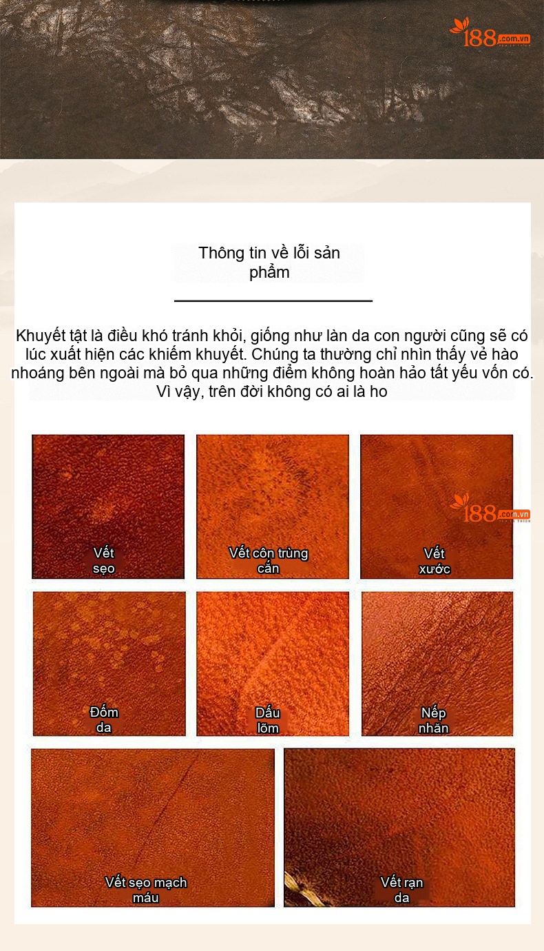 Ví Dài Nữ Da Thật Đa Năng Khóa Kéo Dập Nổi Họa Tiết Dân Tộc Cổ Điển Màu Nâu chi tiết 17