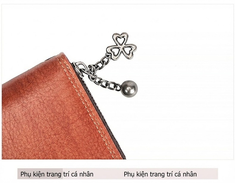 Ví Dài Nữ Da Thật Đựng Thẻ Tiền Điện Thoại Khóa Kéo Cầm Tay Màu Nâu, Xanh Dương, Hồng chi tiết 22