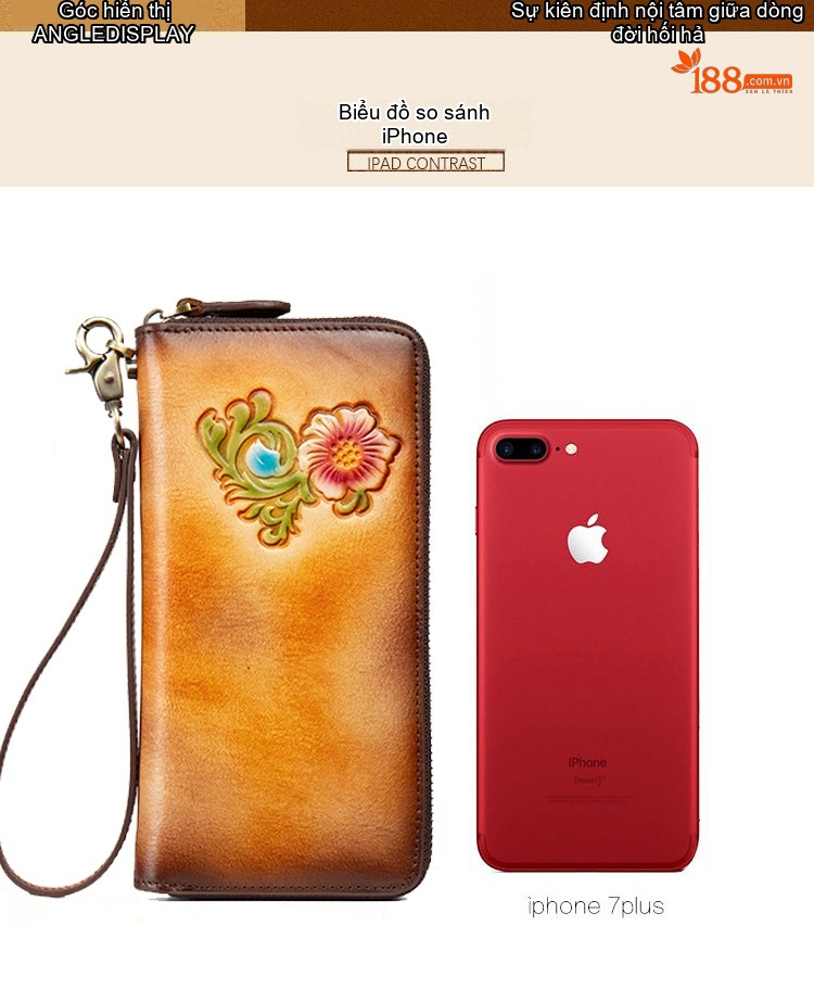 Ví Dài Nữ Da Thật Khóa Kéo Phong Cách Retro, Ví Cầm Tay Đa Năng Màu Nâu, Xanh Dương, Xanh Lá... chi tiết 11