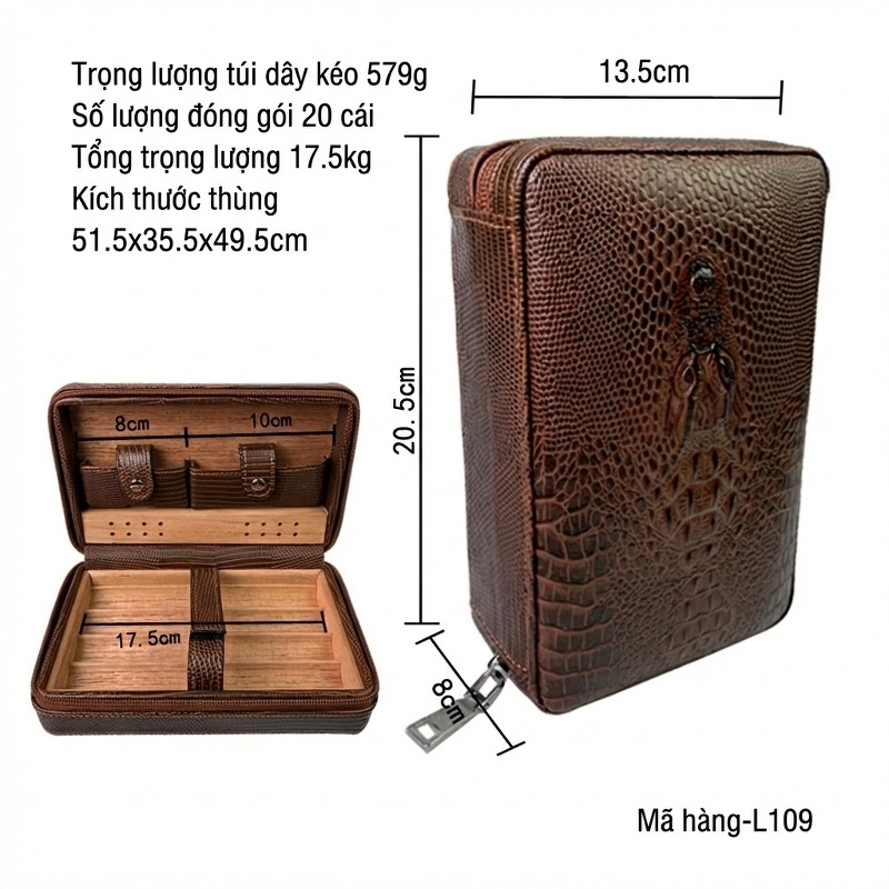 Ví Nữ Da Bò Vân Đà Điểu Cầm Tay Nhiều Ngăn Màu Nâu, Đen chi tiết 6