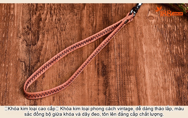 Ví Nữ Da Thật Dáng Dài Khóa Kéo Đựng Điện Thoại Họa Tiết Hoa Màu Nâu, Đỏ chi tiết 10
